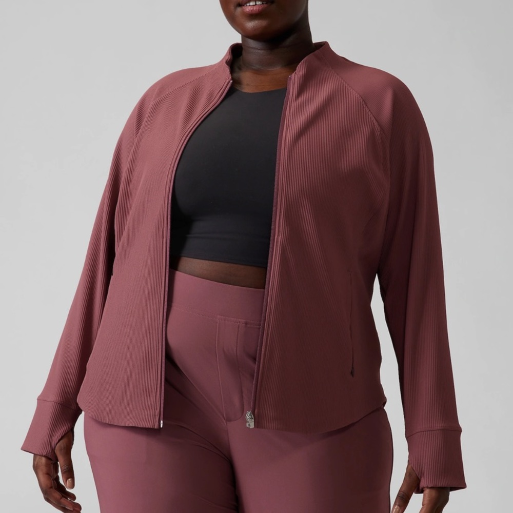 NWOT Athleta ribbed zip up